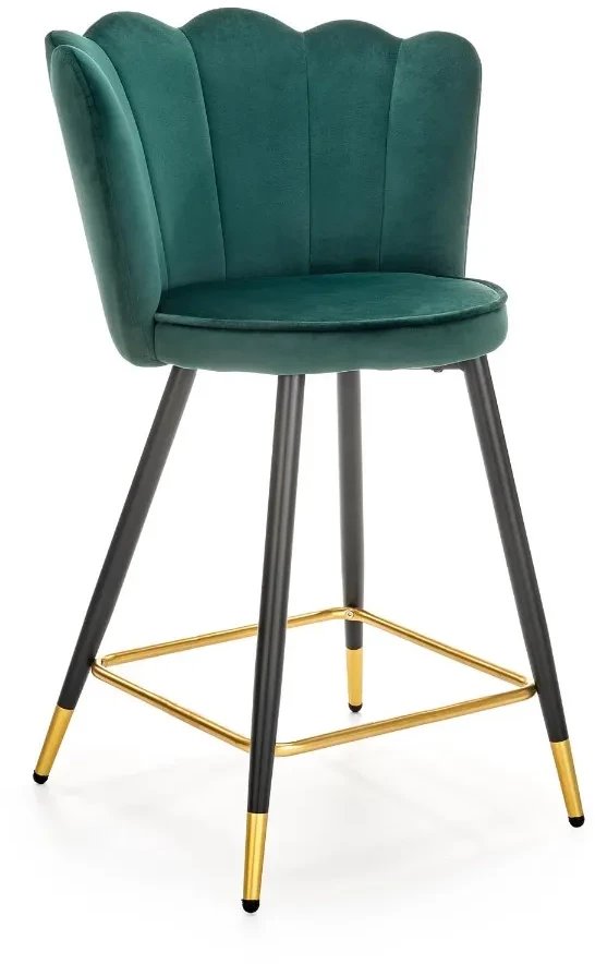 Hoker niski H-106 VELVET ciemnozielony HALMAR