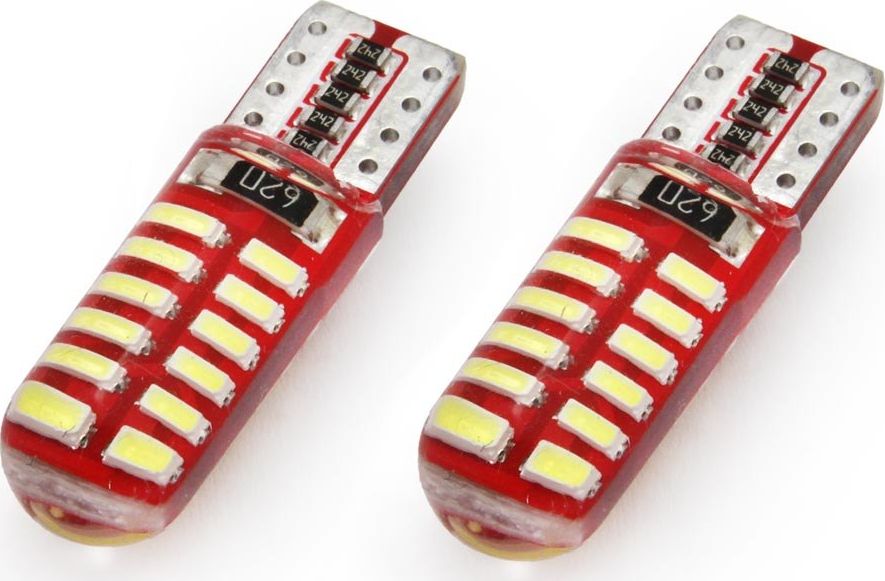 AMiO Żarówki LED AMIO W5W T10 24xSMD 3014 Silca (canbus)