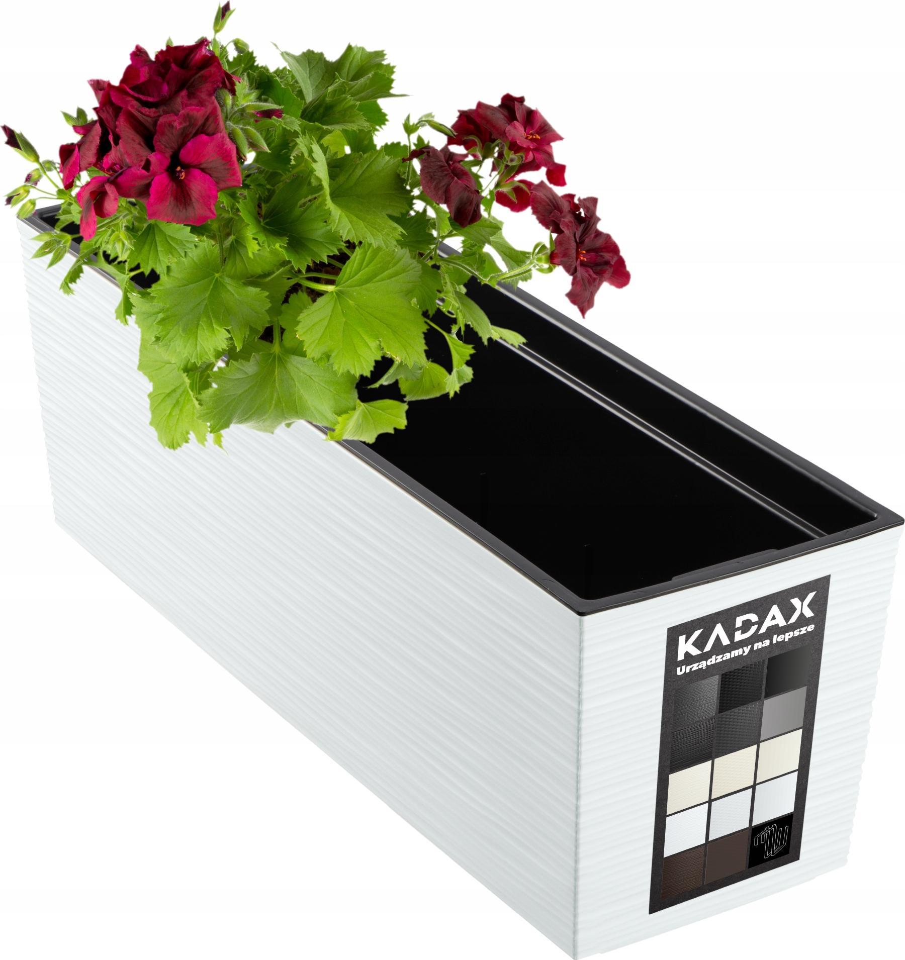 Kadax DONICZKA SKRZYNKA BALKONOWA + WKŁAD 19x56cm BIAŁA