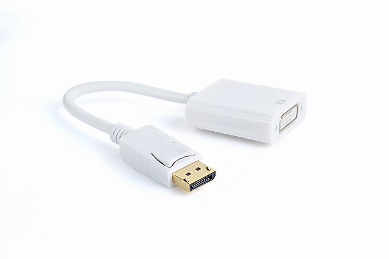 Adapter AV Gembird DisplayPort - DVI-I biały (A-DPM-DVIF-002-W)