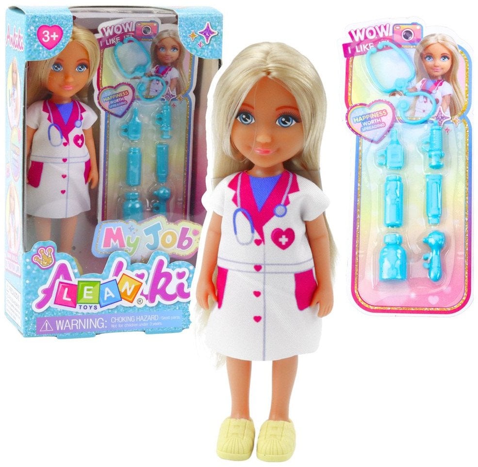 LeanToys Zestaw Mini Laleczka Ankiki Lekarz Z Akcesoriami Do Leczenia