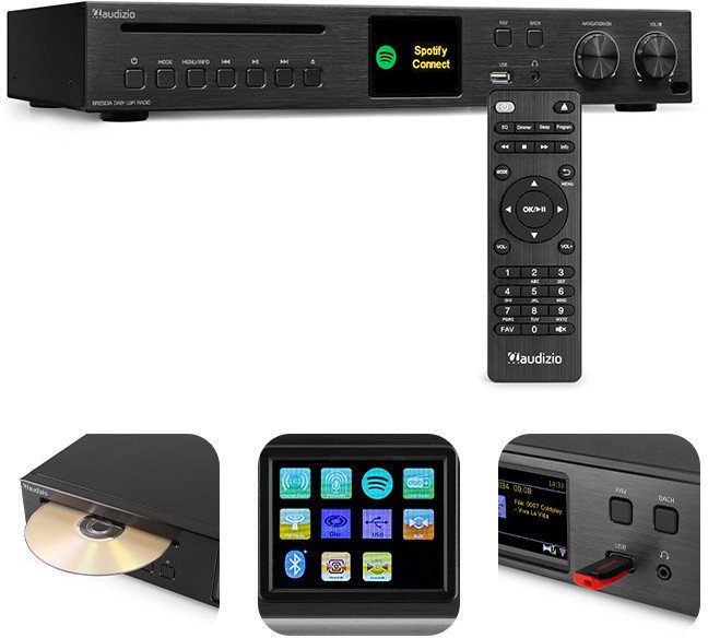 Radio internetowe Brescia DAB+ FM CD BT Audizio one size