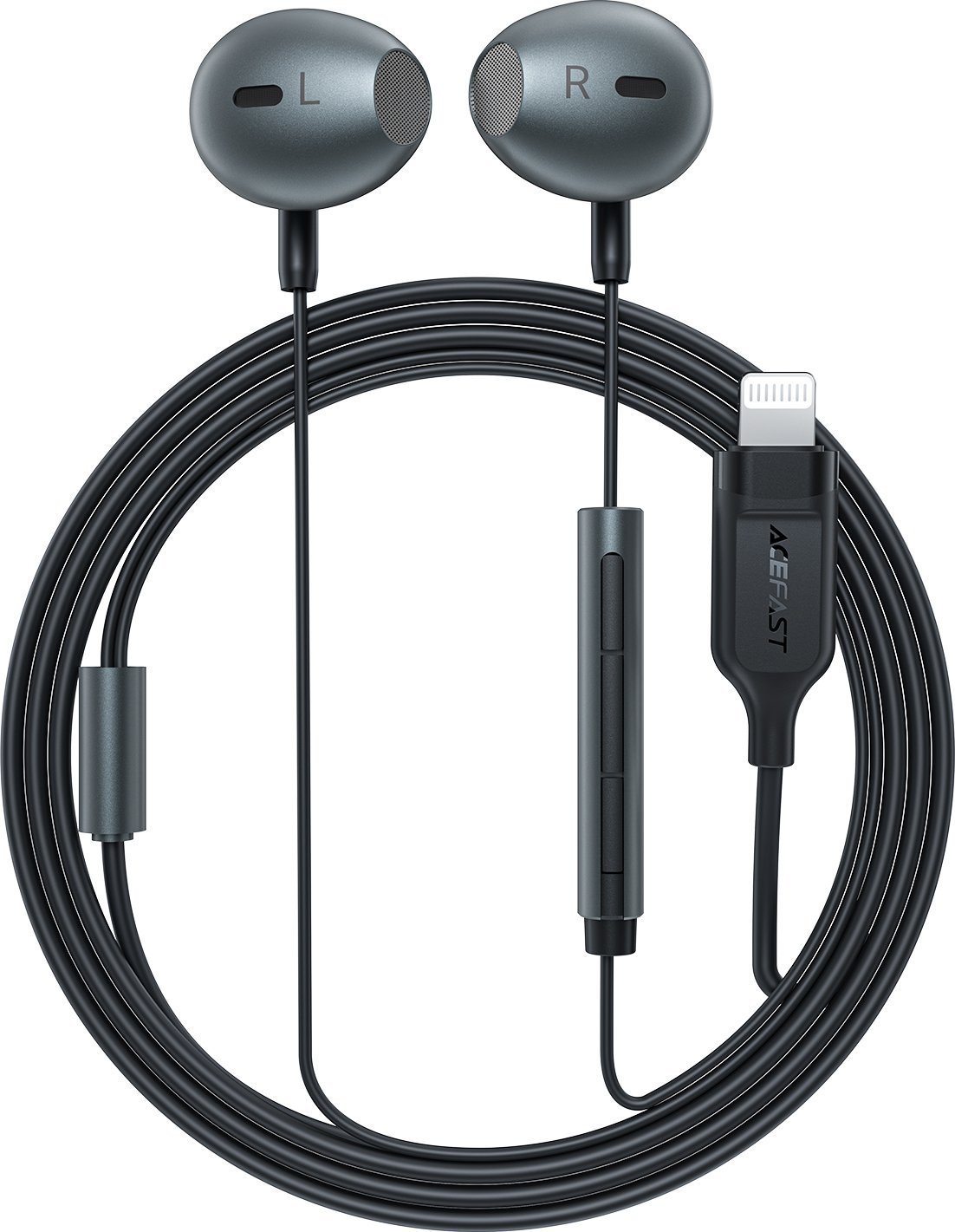 Słuchawki Acefast Słuchawki douszne do iPhone iPad ze złączem Lightning 1.2 m czarne Słuchawki douszne do iPhone iPad ze złączem Lightning 1.2 m czarn