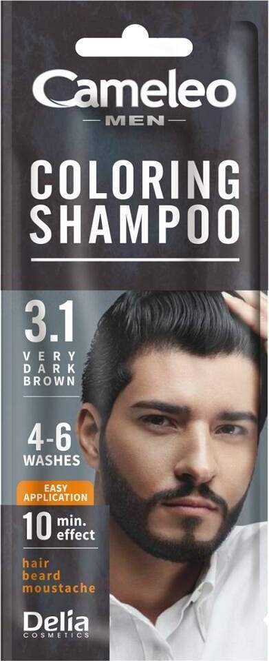 Alkotest CAMELEO_Men Coloring Shampoo szamponetka koloryzująca dla mężczyzn 3.1 Bardzo Ciemny Brąz 15ml