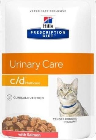 Hills HILL'S PD Prescription Diet Feline c/d Urinary Stress Łosoś 12 x 85g saszetka