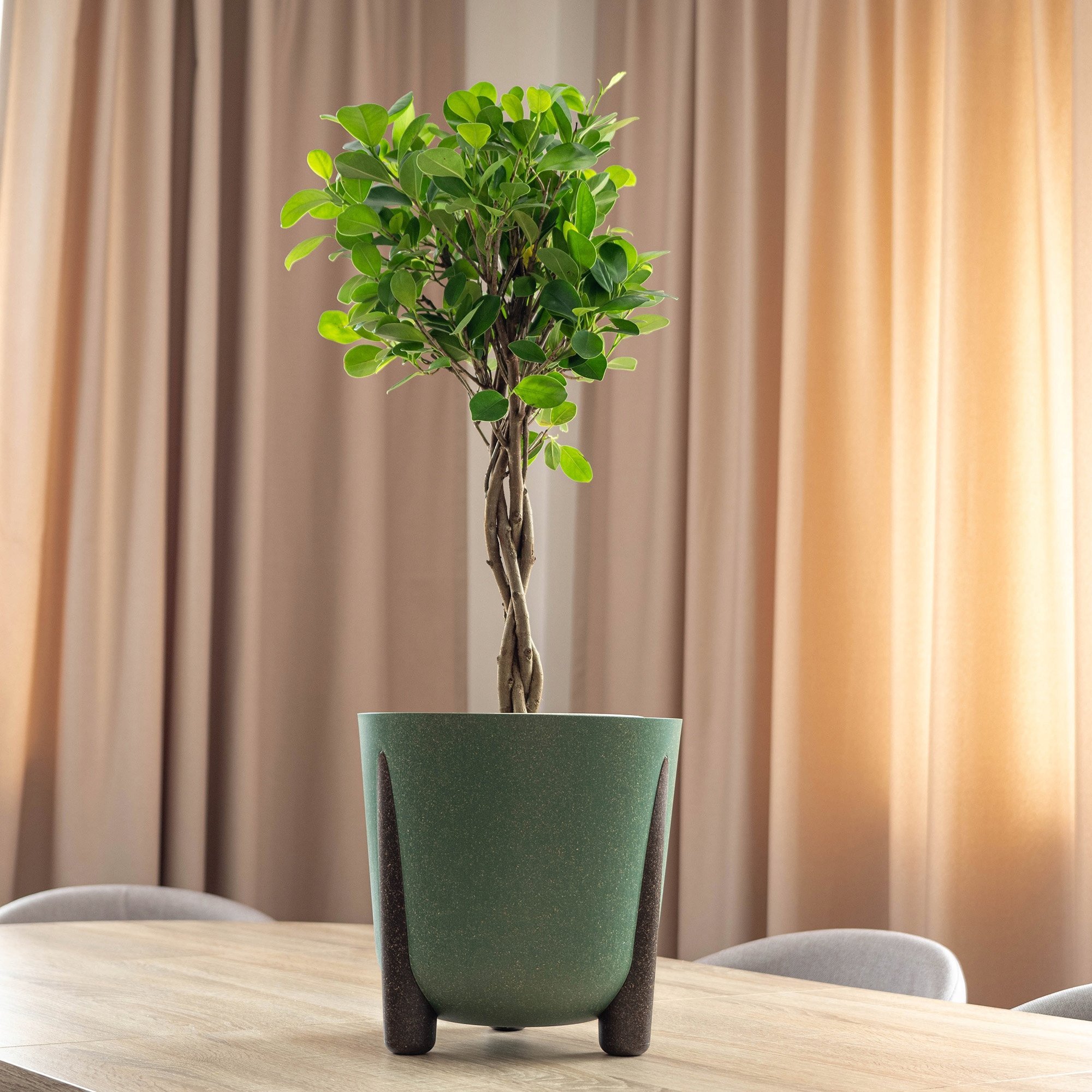 Kadax KADAX Doniczka Donica Na Kwiaty Eco Osłonka Nóżki Korek + Wkład 30cm Zielona