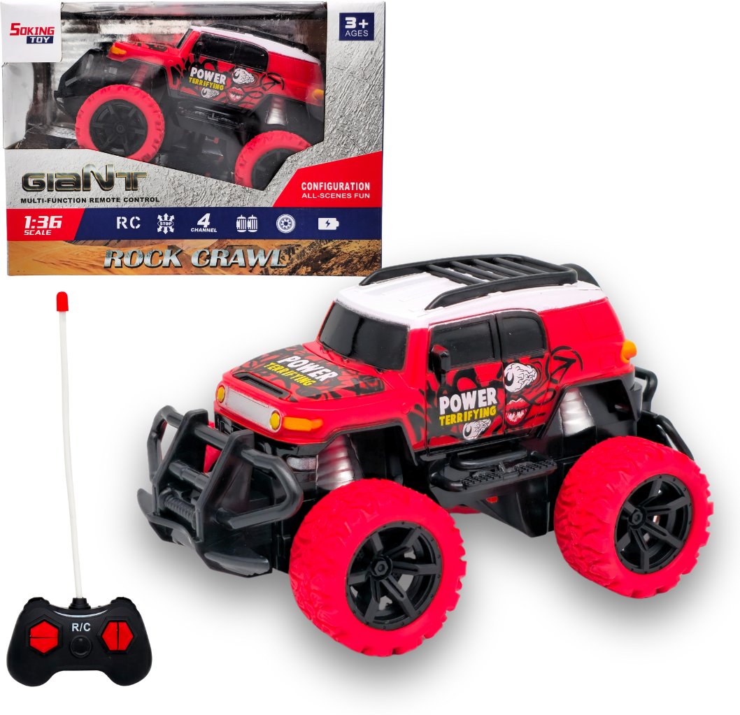 Małe auto terenowe zdalnie sterowane czerwone
