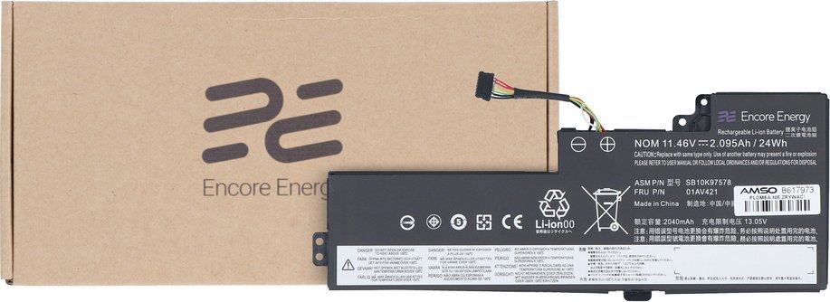 Bateria Nowa bateria Encore Energy do Lenovo ThinkPad T470 T480 A475 A485 24Wh 11.46V 2095mAh 01AV421