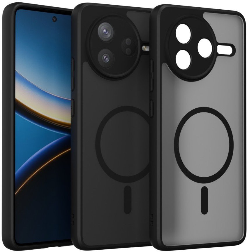 Etui Supero do Poco F7 Pro Magsafe, czarno-półprzezroczyste