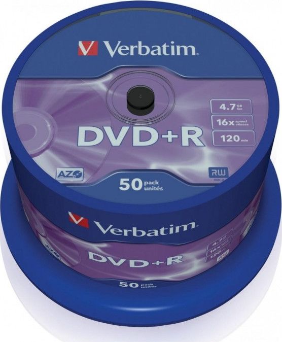 Verbatim DVD+R 4.7 GB 16x 50 sztuk (43550)