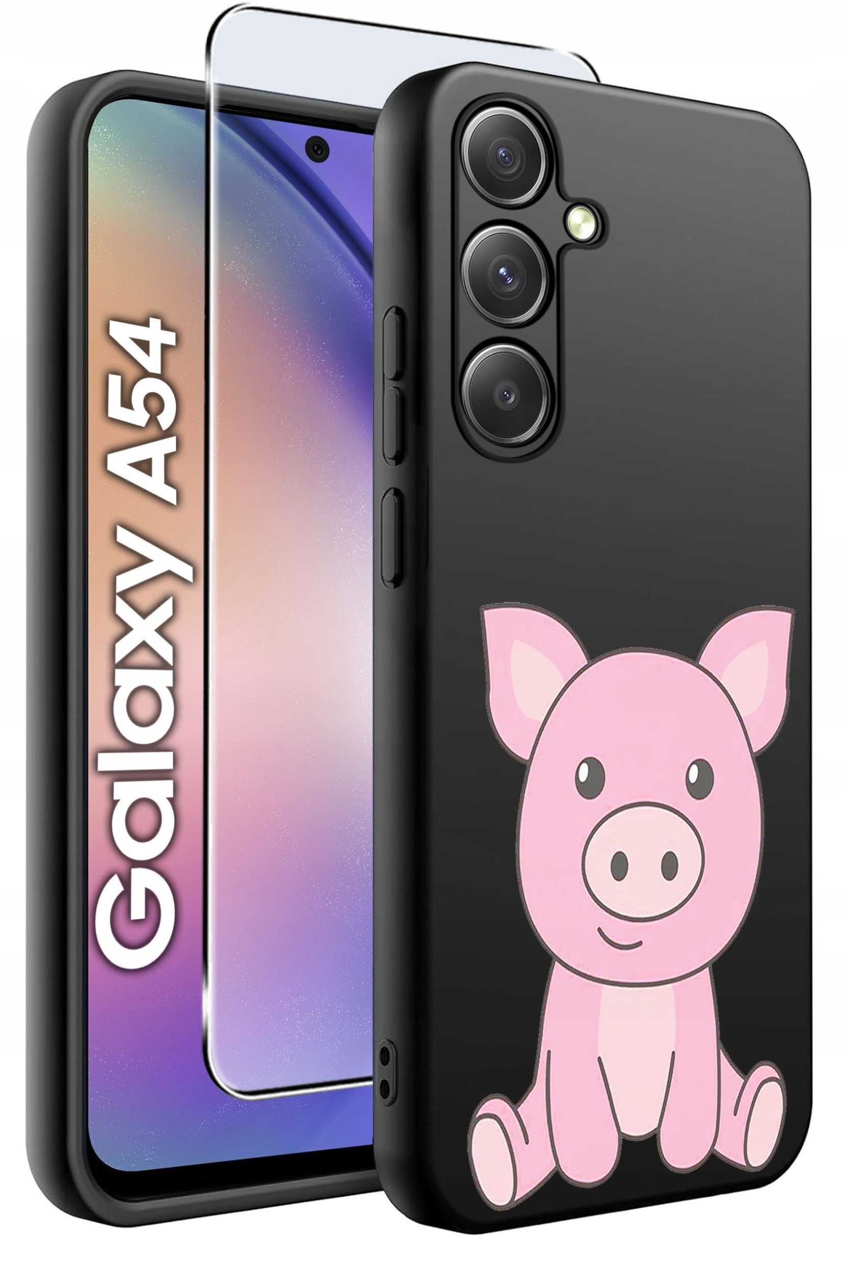 ETUI do Samsung A54 5G WZORY | SILIKONOWE MATT CASE + SZKŁO 9H