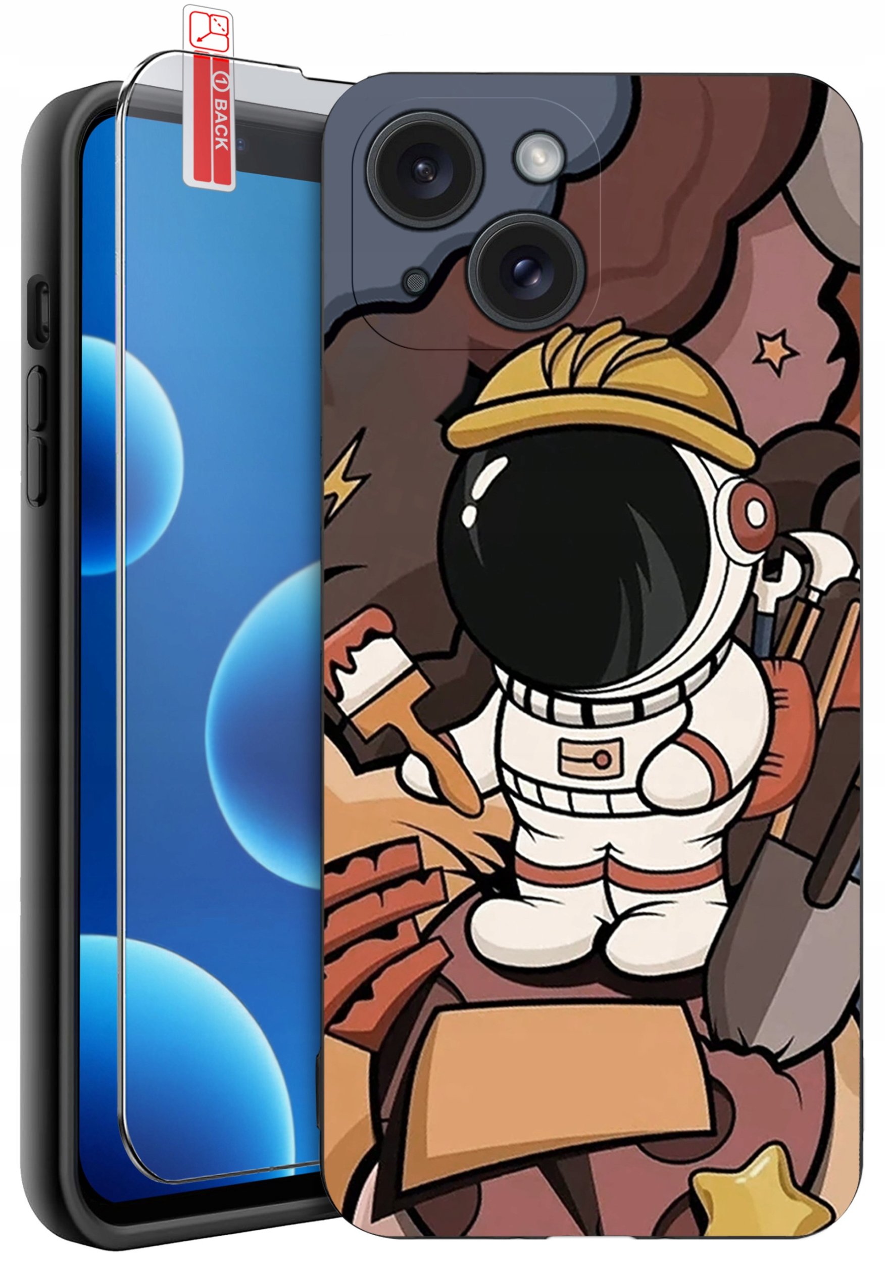 ETUI do iPhone 13 | 14 | WZORY | SILIKONOWE MATT CASE + SZKŁO 9H