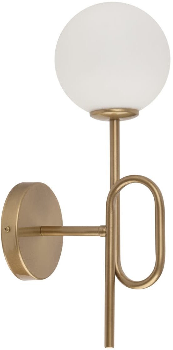 Kinkiet Sigma Lampa ścienna kula Tes 33635 molekuły mleczne szklany klosz złoty