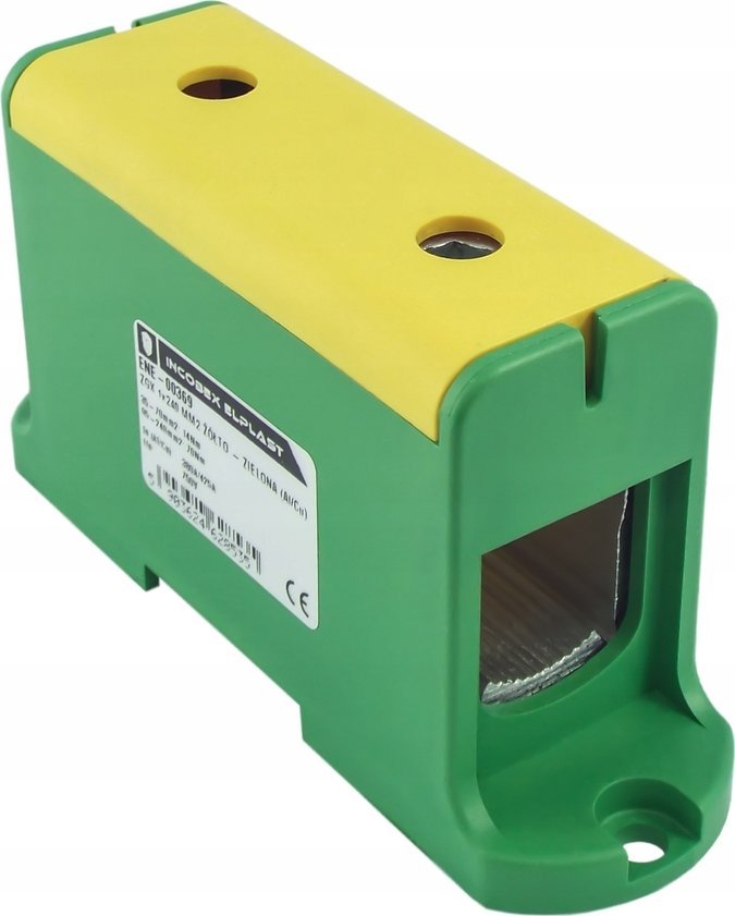 Incobex Złączka szynowa jednopolowa ZGX 1x150 mm2 żółto-zielona (Al-Cu) ENE-00387