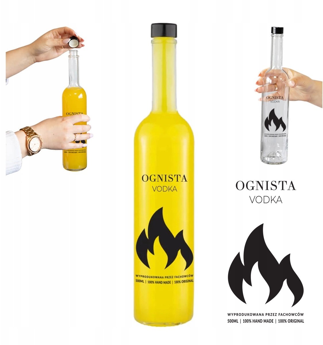 Bimberek Butelka FUTURA 500ml ognista VODKA na wódkę BIMBER Butelki Szklane Nadruk