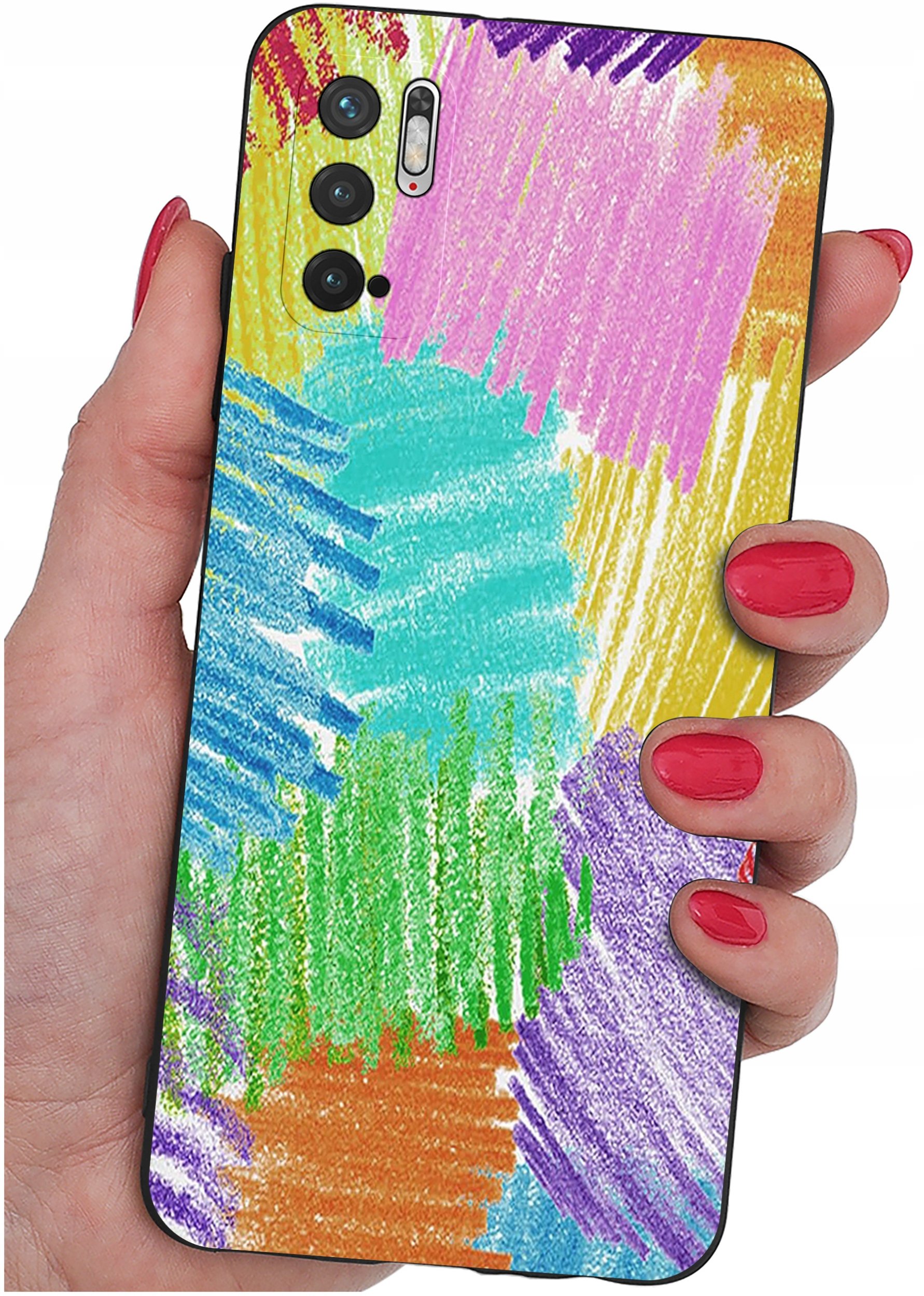 ETUI do Xiaomi Redmi Note 10 5G | WZORY | SILIKONOWE MATT CASE + SZKŁO 9H