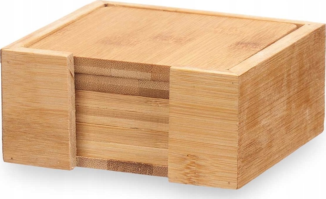 Kinvara Podstawka pod kubek drewniana SQUARE, bambus, 6 sztuk