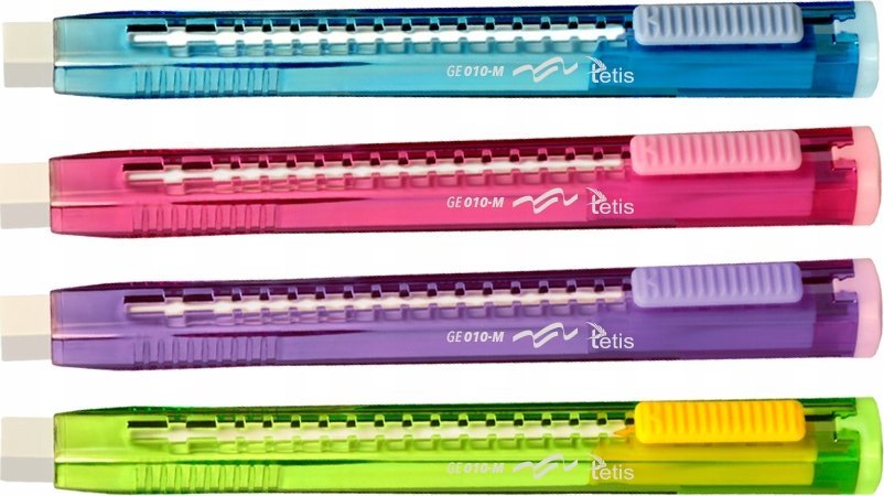 Tetis Gumka ołówkowa regulowana MIX (20szt.) GE010-M