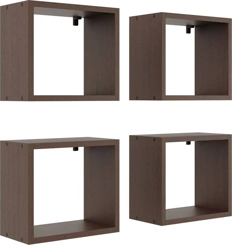 Elior Kwadratowe półki wiszące w kolorze wenge - Hermos