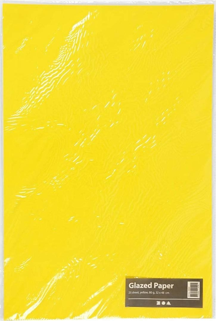 Vertiv Glanspapir Play Cut 32x48 cm solgul - (25 ark)