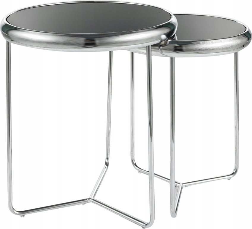 Signal Stolik kawowy okrągły SCARLET II podwójny czarny/chrom Signal