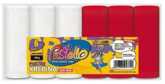 Krepina mini 10x250cm 180g biało-czerwony 6szt