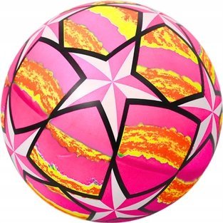 LeanToys Piłka Gumowa Jaskrawa Gwiazdki Różowa 24 Cm