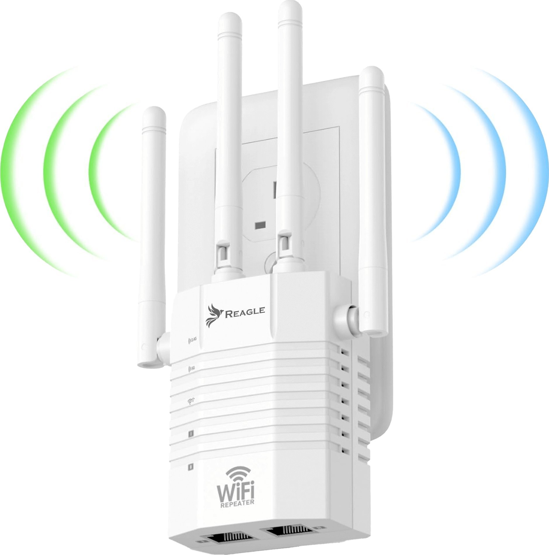 Access Point Reagle WZMACNIACZ SYGNAŁU SIECI WIFI 5 GHz 802.11ac REAPETER AC1200 EXTENDER 2xLAN