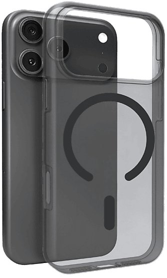 Etui silikonowe Puro Daylight kompatybilne z Magsafe na iPhone 17 Pro Max - półprzezroczyste czarne