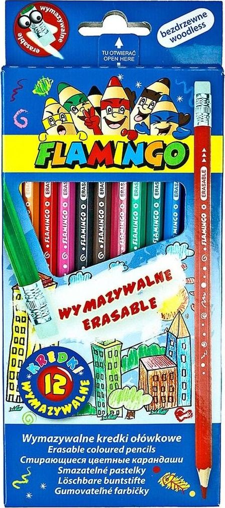 Titanum Kredki ołówkowe bezdrzewne wymazywalne 12 kolorów (385021)