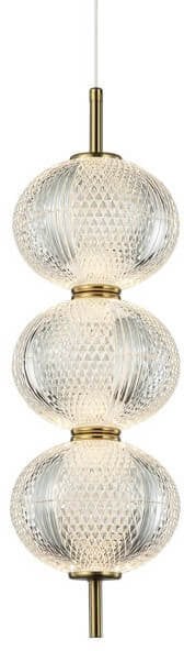 Italux Lazie PND-29038-3-GD lampa wisząca zwis 3x13W LED 3000K 1300 lm mosiądz/transparentna