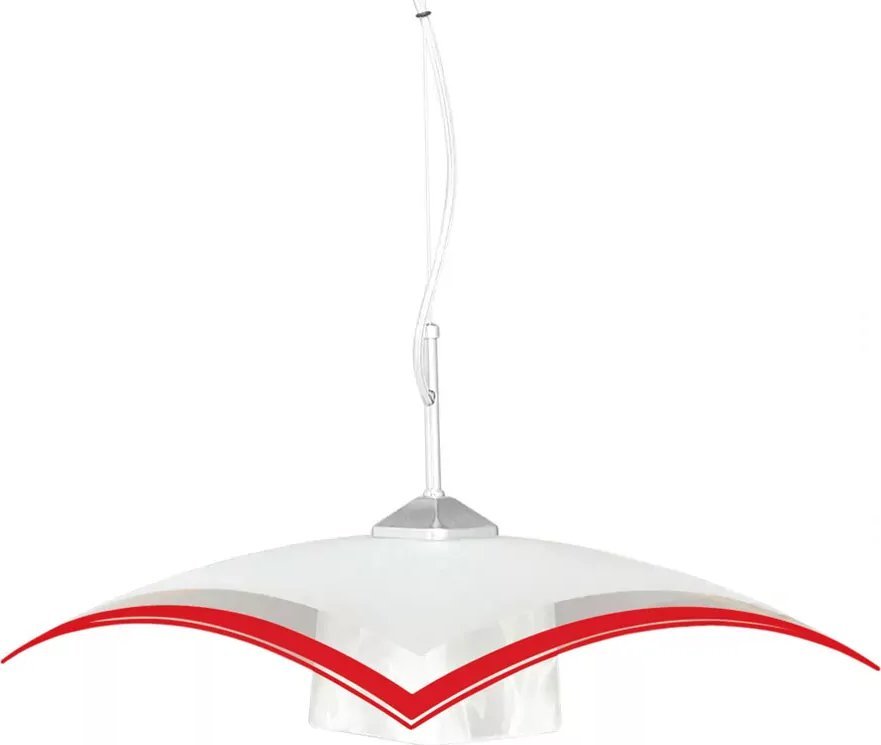 Lampa wisząca Lumes Biało-czerwona lampa wisząca do kuchni - S564-Kilma