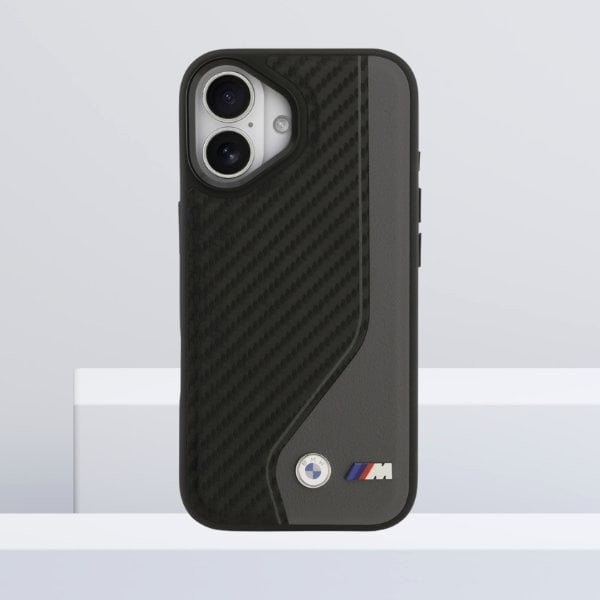 BMW futerał do IPHONE 17 kompatybilny z MagSafe BMHMP17S25PCCSCAK (PU Carbon Logo) anthracite