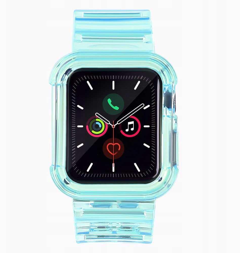 Silikonowa opaska pasek bransoleta bransoletka etui Strap Light Set do zegarka Apple Watch 40 mm - niebieska