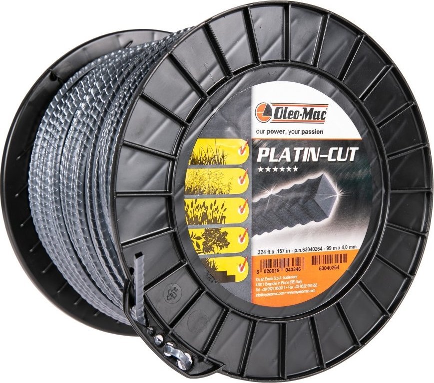 Oleo-Mac ŻYŁKA TNĄCA OLEO-MAC PLATIN-CUT 4 mm / 99m. 2-WARSTWOWA DO KOSY PROFIL KWADRATOWY , SZPULA 63040264 - OFICJALNY DYSTRYBUTOR - AUTORYZOWANY DE