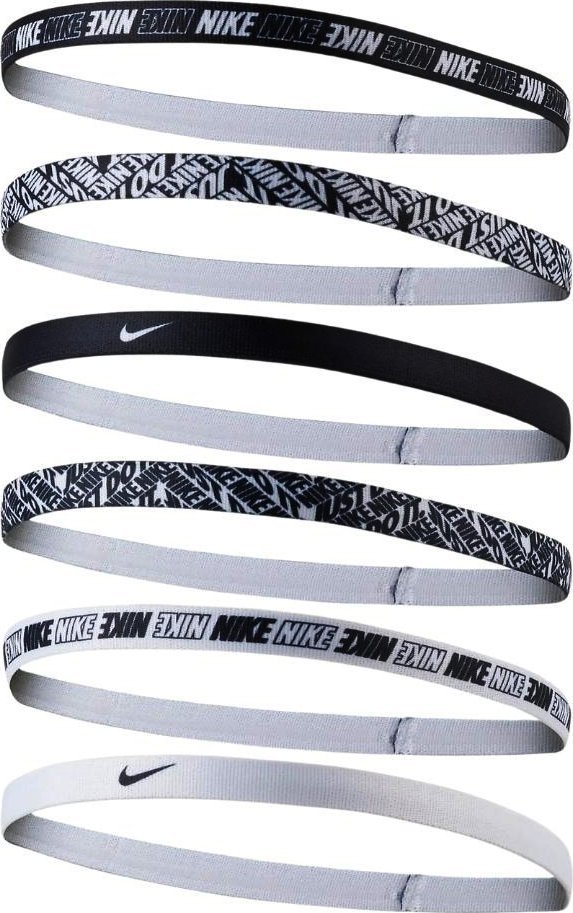 Nike Opaska do włosów Nike Printed Headbands 6 szt biało czarne (N.000.2545.176)