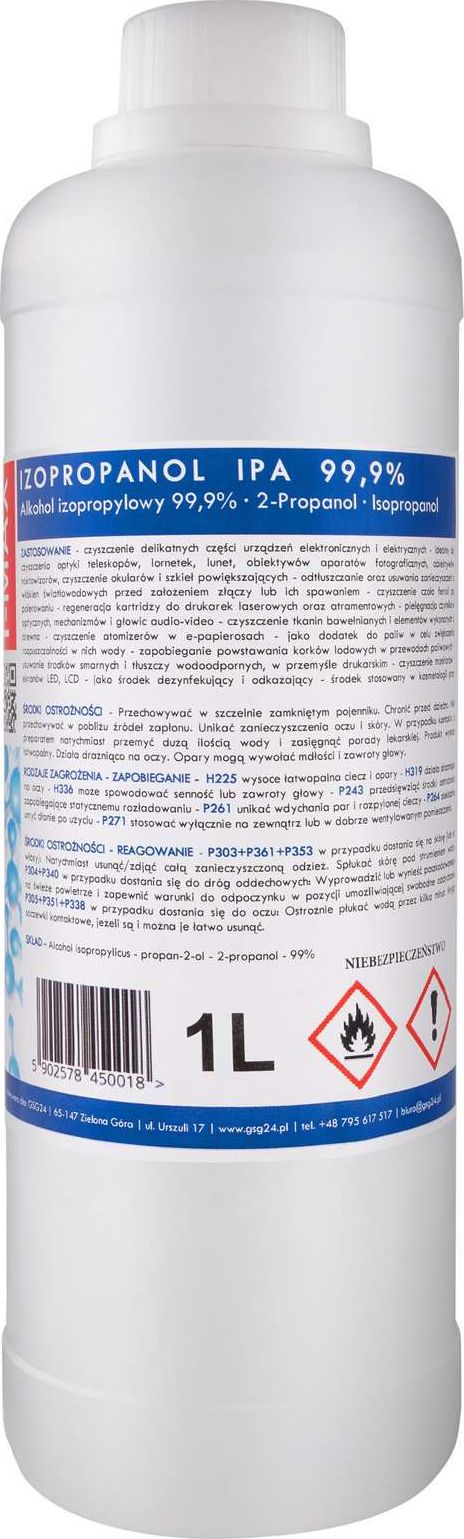 GSG Alkohol izopropylowy Izopropanol IPA I-MAX 99,9% 1L