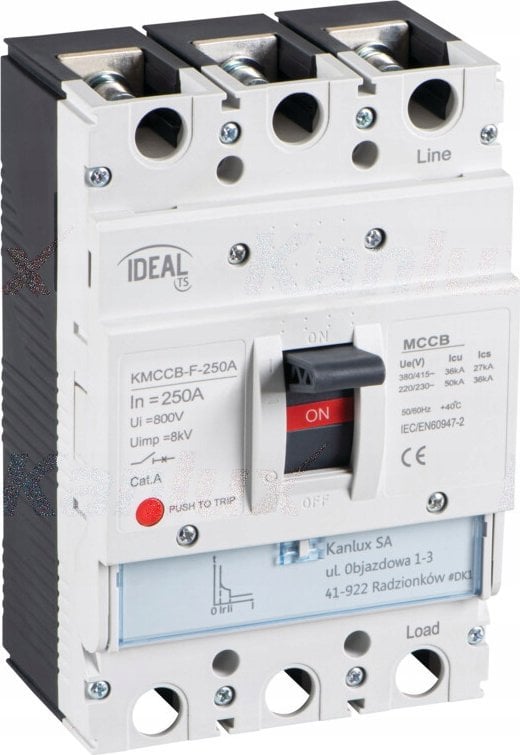 Kanlux Wyłącznik kompaktowy mocy Schneider KMCCB-F-250A-3P 36kA (380/415V AC) 50kA (220/230V) IP20 36292