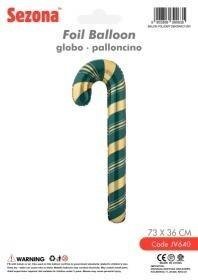 Balon Boże Narodzenie Laska cukrowa zielone 73x36