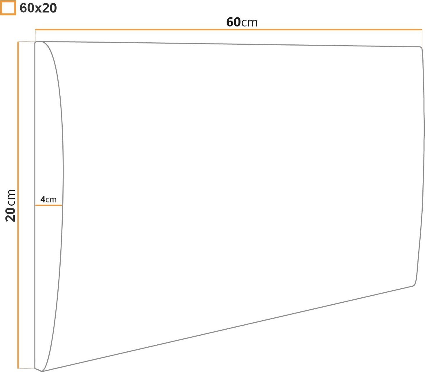 Ravio Panel tapicerowany - Tkanina Soft (ekoskóra) 60x20