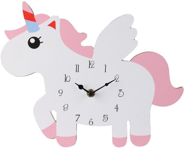 Zegar ścienny jednorożec z MDF, 30 x 24 cm