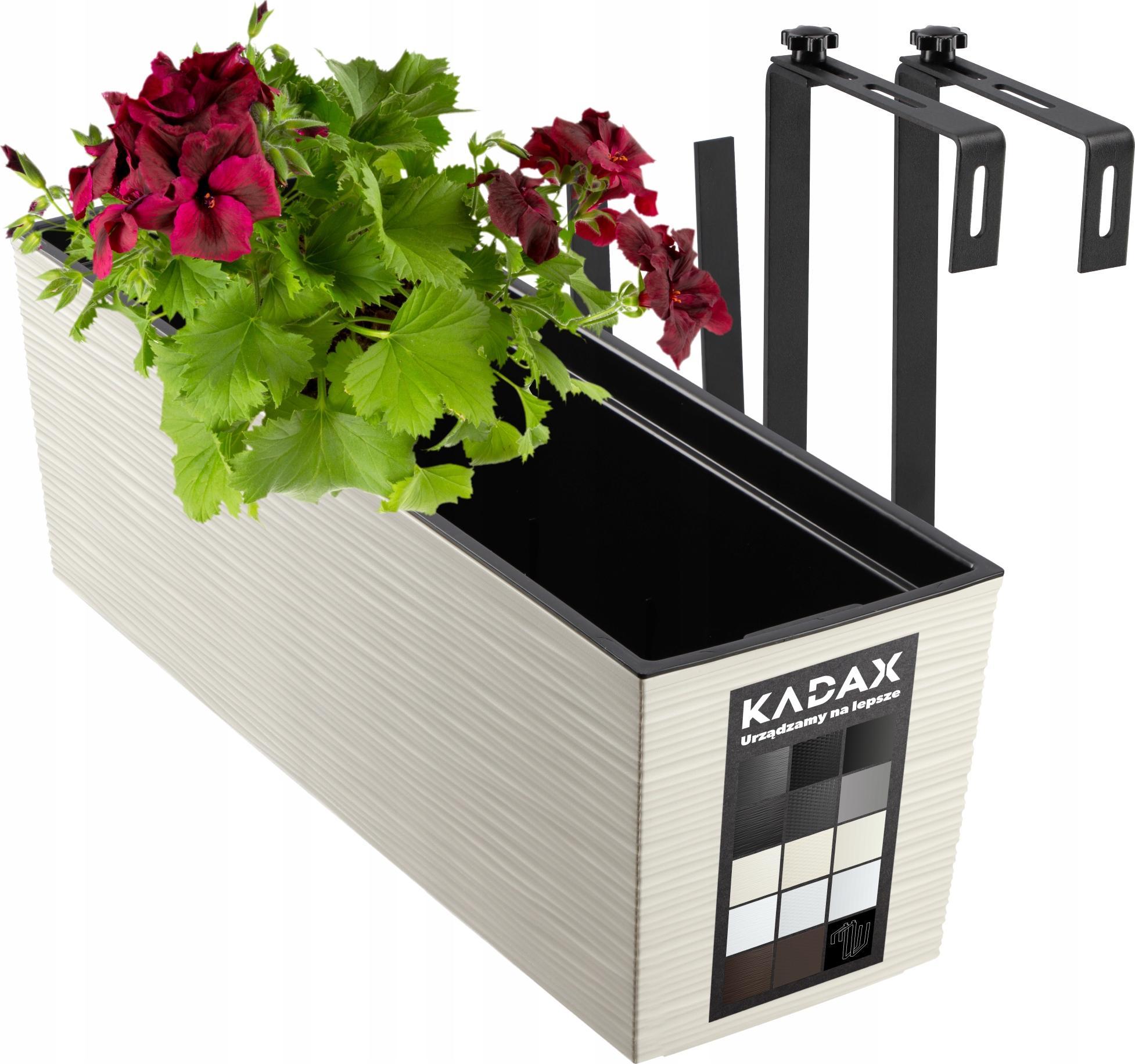 Kadax DONICZKA SKRZYNKA BALKONOWA UCHWYTY 19x56cm KREM