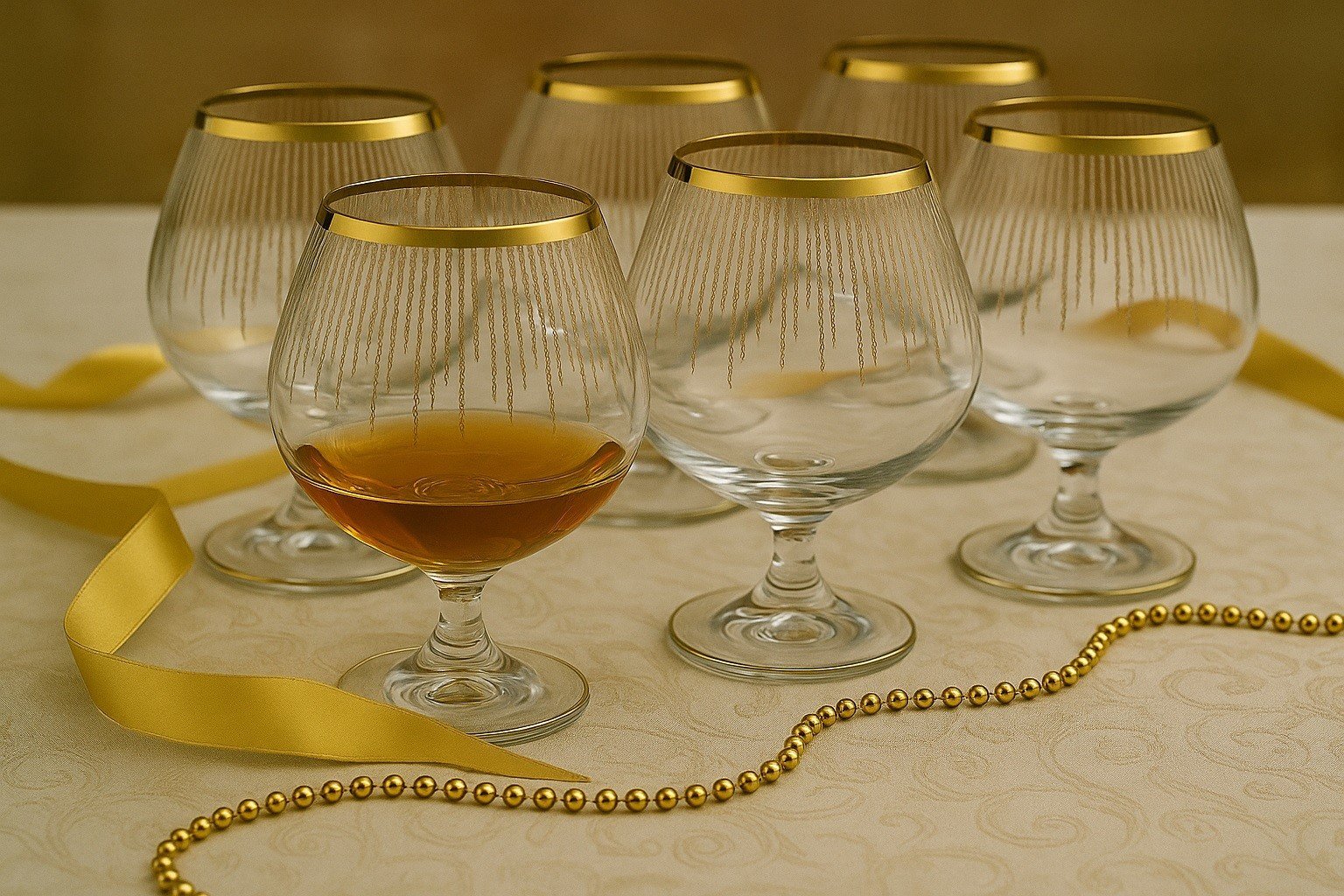 Komplet 6 kieliszków do koniaku 400 ml Koral Gold