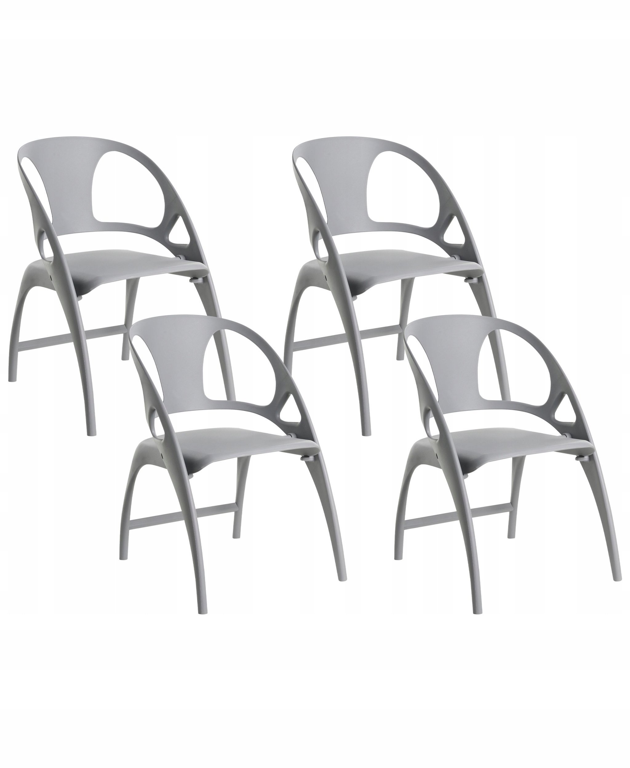 Zestaw 4 krzeseł ogrodowych Składane NEMI Szary