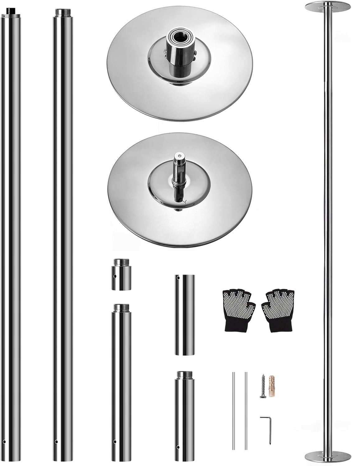 SereneLife Drążek do POLEDANCE regulacja wys.204-274cm statyczny/obrotowy