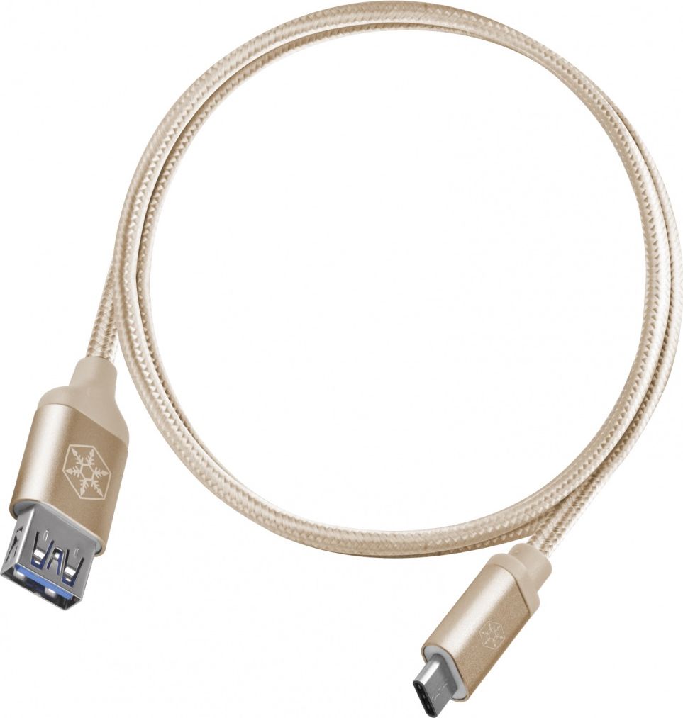 Kabel USB SilverStone USB-A - USB-C 0.5 m Złoty (52033)