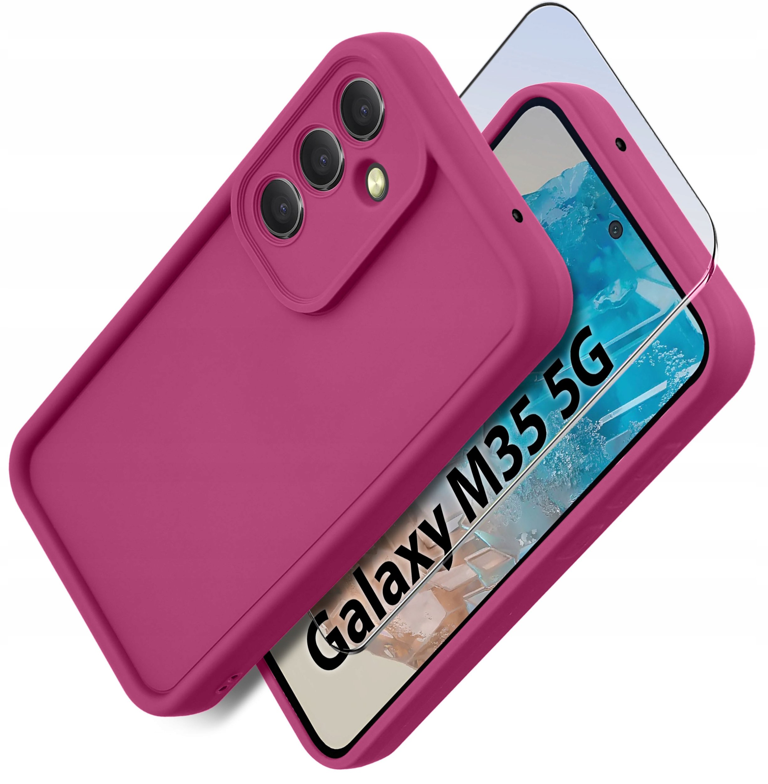 Etui do Samsung M35 5G silikonowe MATOWE + Szkło ochronne na ekran 9H