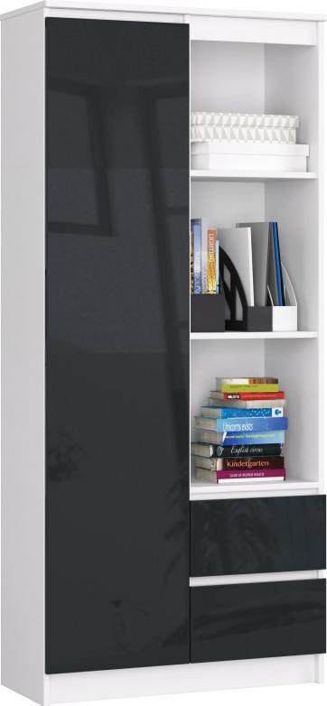 Fabryka Mebli Akord REGAŁ BIUROWY R 80 cm CLP R11 BIAŁY / GRAFIT POŁYSK