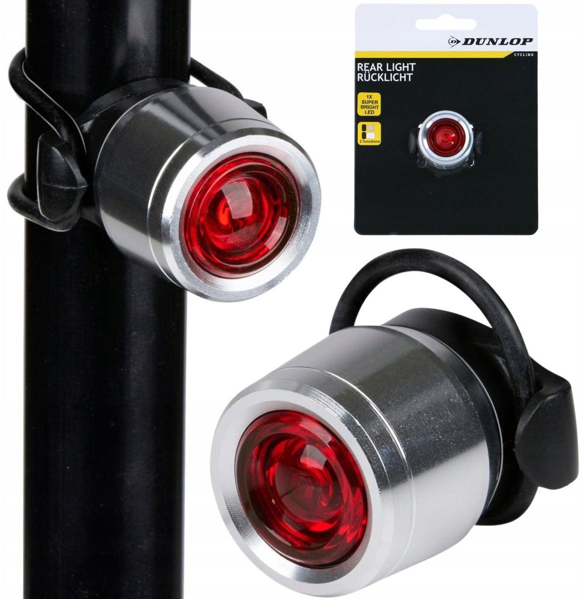 LAMPKA ROWEROWA NA TYŁ ALUMINIOWA DUNLOP