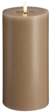Moods & More MM LED pillar candle, Silk, Melted, Sand, 99x200 mm